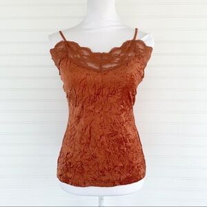 Charlotte Russe Orange Lace Camisole Top